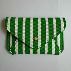 Kate Spade x Target Green White Stripe Envelope Card Holder Wallet